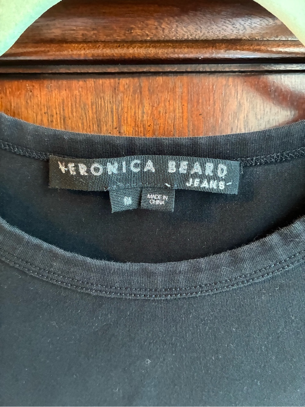 Veronica Beard Jeans Black Leopard Appliqué Tee | Size Medium - Picture 3 of 6